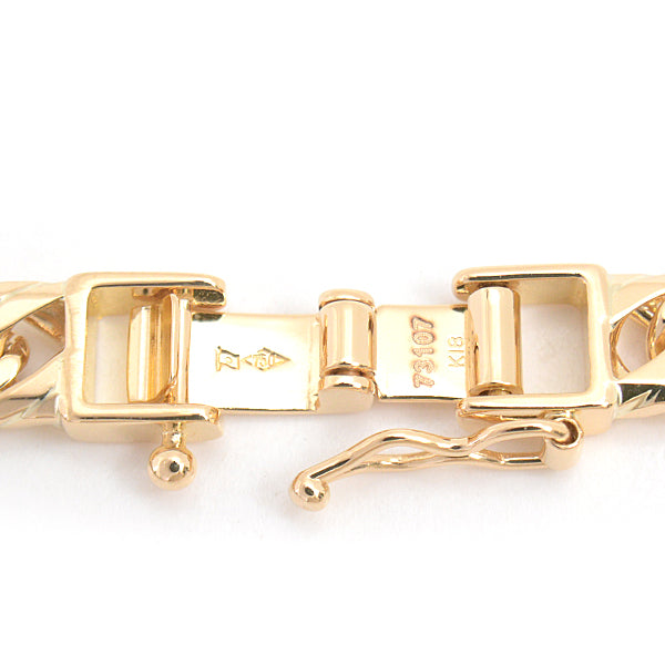 K18 Yellow Gold Chain Bracelet 8-Sided Triple