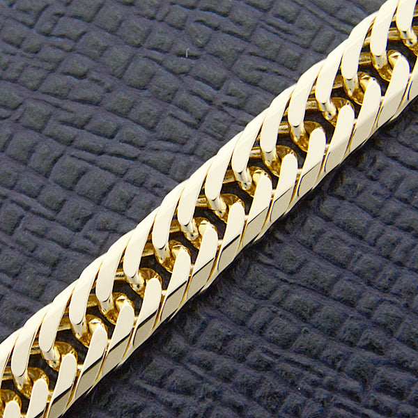 K18 Yellow Gold Chain Bracelet 8-Sided Triple