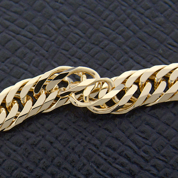 K18 Yellow Gold Chain Bracelet 8-Sided Triple