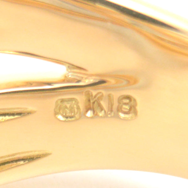 Mikimoto K18 Gold Baby Pearl Diamond Ring in Great Condition