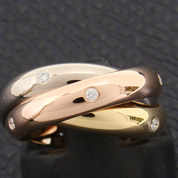 Cartier Trinity Diamond Ring 750YG×WG×PG 15P