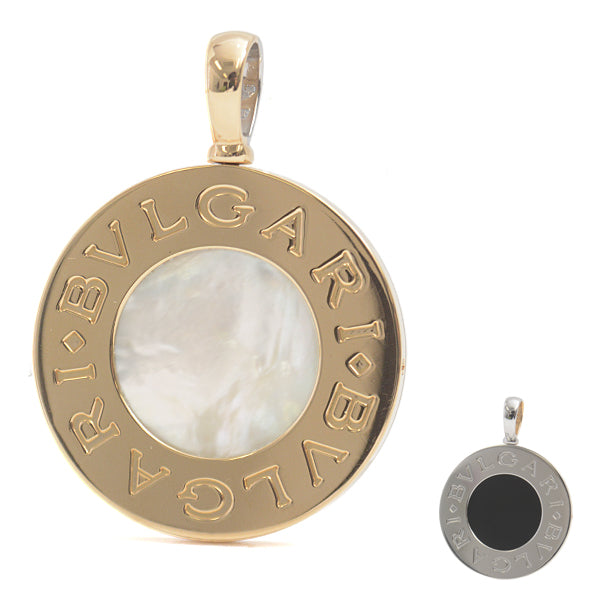 Bvlgari Unisex Pendant White Shell Onyx Stainless Gold