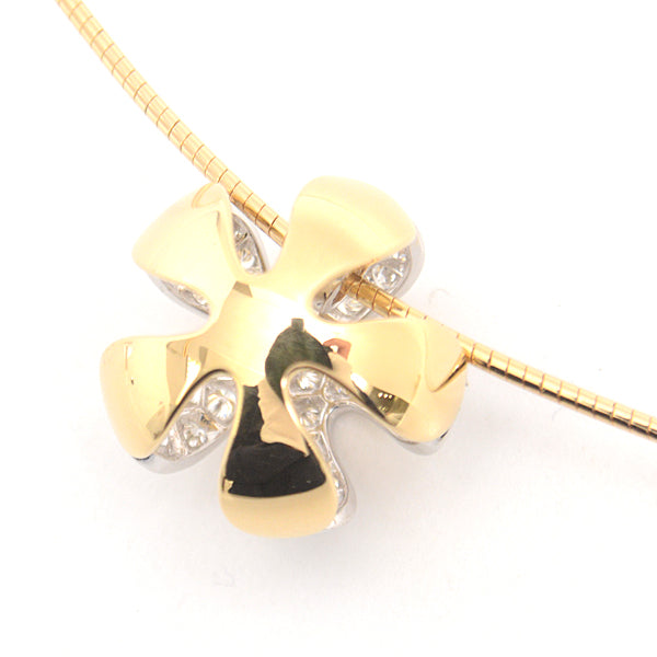 MIKIMOTO K18 Gold Diamond Flower Motif Necklace