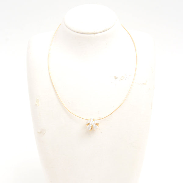 MIKIMOTO K18 Gold Diamond Flower Motif Necklace