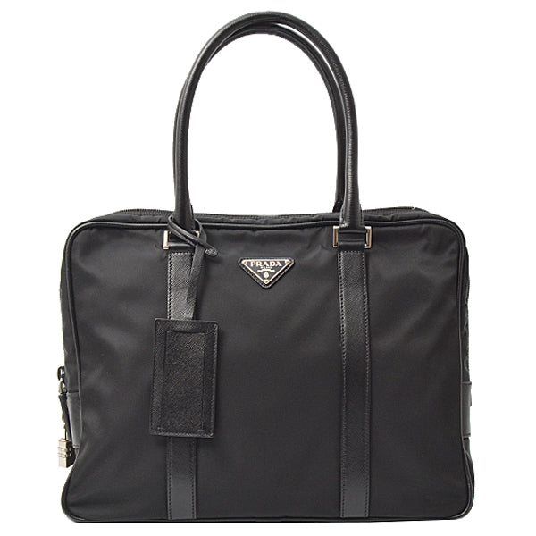 Prada Nylon Leather Briefcase VA0661 in Great Condition