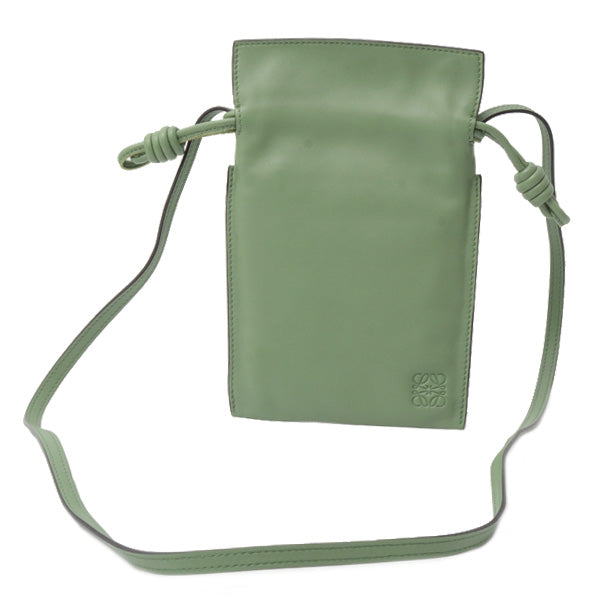 Loewe Nappa Calf Leather Flamenco Pocket Shoulder Bag Green in Great Condition