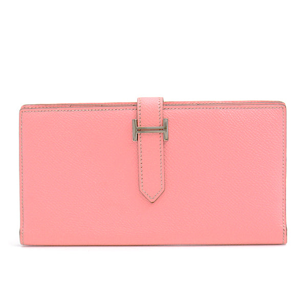 Hermes Ladies Wallet Vaux Epson Bearn Souffle Rose Confetti Pink