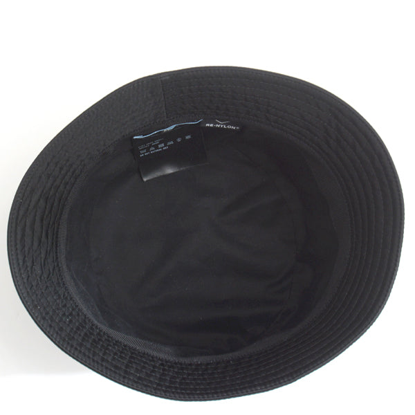 Prada Re-Nylon Logo Plate Bucket Hat Black