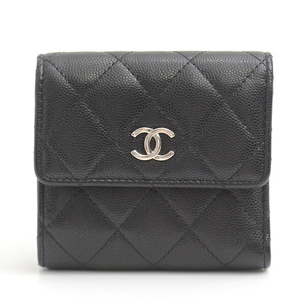 Chanel Caviar Skin Trifold Wallet Black