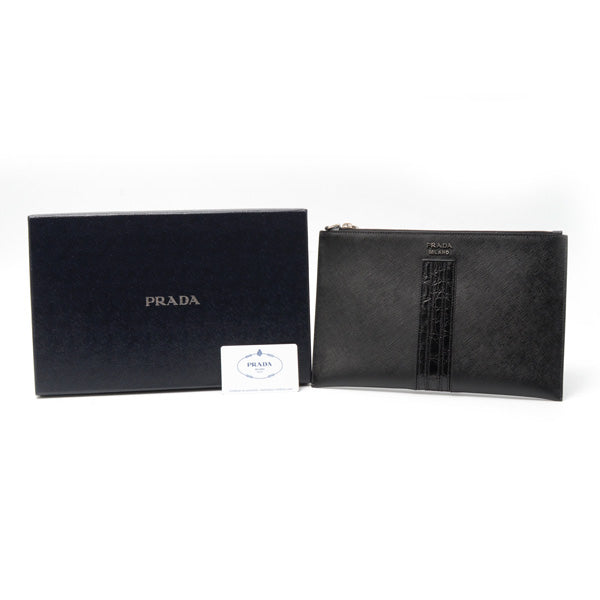 Prada Saffiano Leather Clutch Bag 2NG005