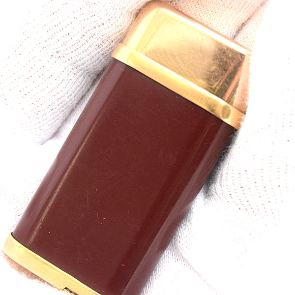 Cartier Godron Gas Lighter Bordeaux Gold in Very Good Condition