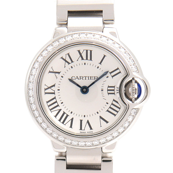 Cartier SS Diamond Quartz Ballon Bleu SM W4BB0015 in Great Condition