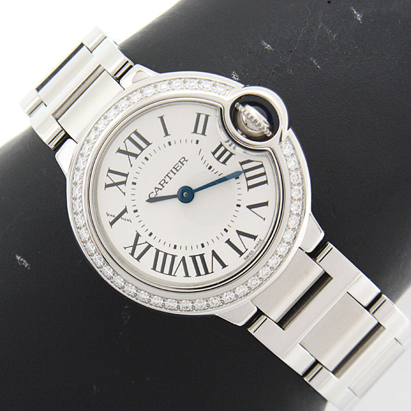 Cartier SS Diamond Quartz Ballon Bleu SM W4BB0015 in Great Condition