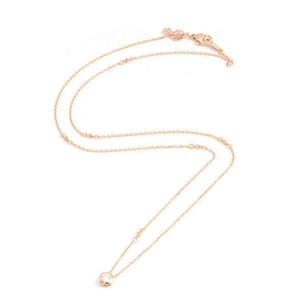 Pola 750PG Diamond Necklace 1P D0.10ct Pink Gold