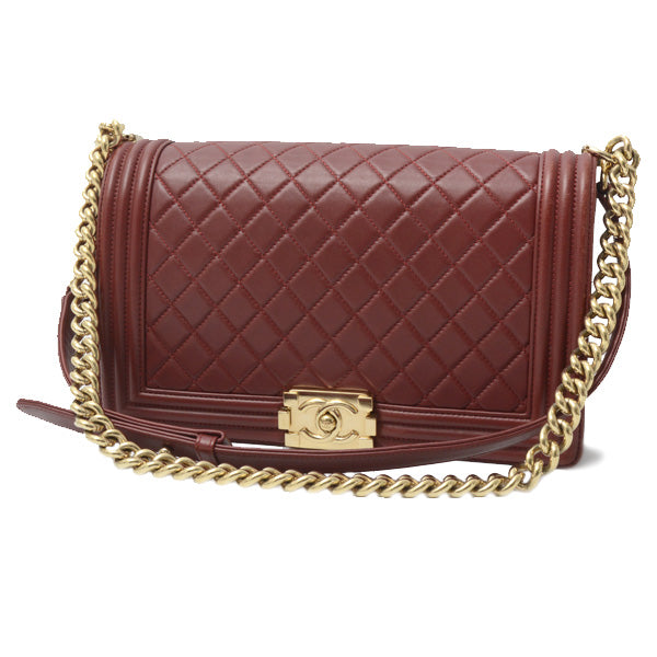 Chanel Lambskin Boy Chain Shoulder Bag Bordeaux in Great Condition