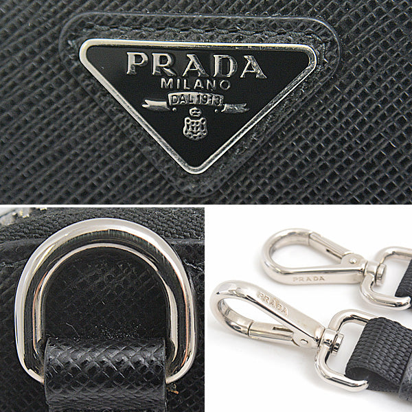 Prada Saffiano Leather Shoulder Card Case 2MR021 in Great Condition