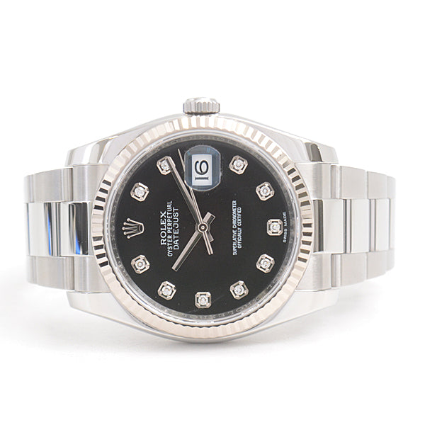 Rolex Datejust 116234G Men's Automatic Black Dial Diamond