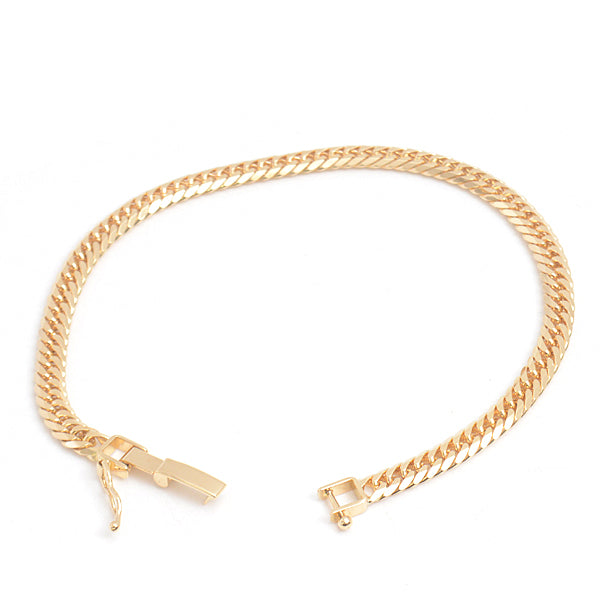 K18 6-Sided Double Chain Bracelet Yellow Gold