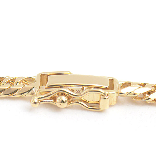 K18 6-Sided Double Chain Bracelet Yellow Gold