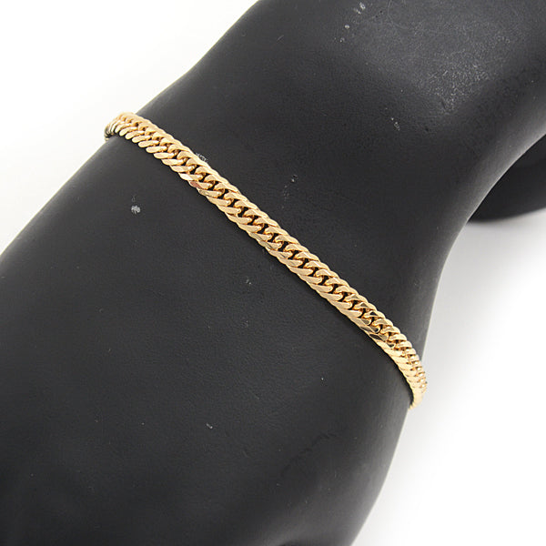 K18 6-Sided Double Chain Bracelet Yellow Gold