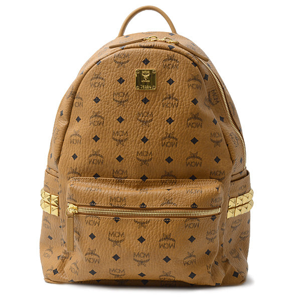 MCM Leather Logo Backpack with Side Studs in Great Condition