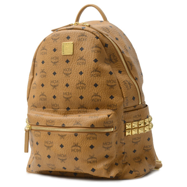 MCM Leather Logo Backpack with Side Studs in Great Condition