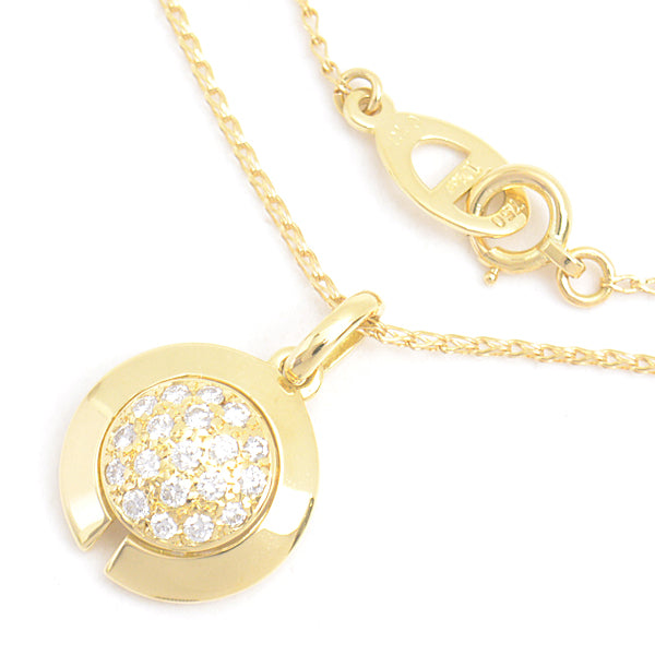 Dior K18 Diamond Circle Pendant Necklace D0.13ct