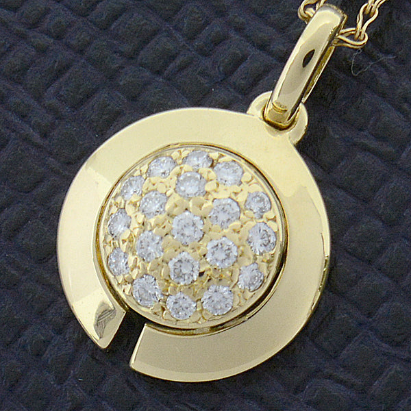 Dior K18 Diamond Circle Pendant Necklace D0.13ct in Great Condition