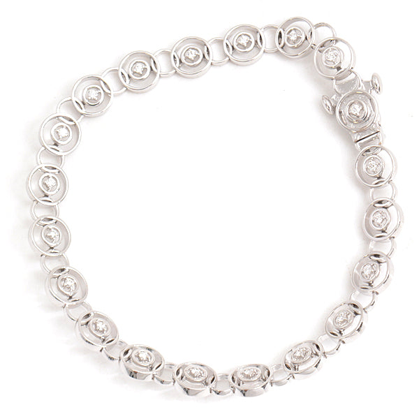 Tasaki K18WG Diamond Circle Design Bracelet D0.27ct