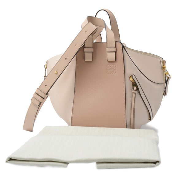 Loewe Hammock 2WAY Shoulder Bag Pink Beige Calfskin