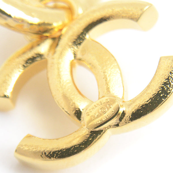 Chanel Coco Mark Hoop Earrings Gold