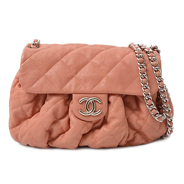 Chanel Matelasse Luxury Chain Shoulder Bag Calfskin Pink in Great Condition