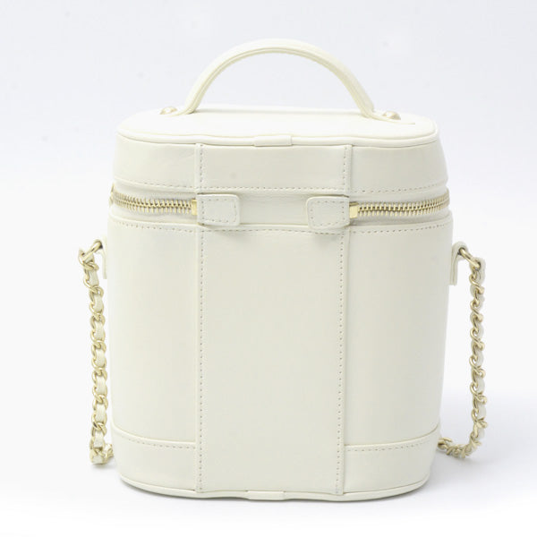 Chanel Vanity Chain Shoulder Bag White