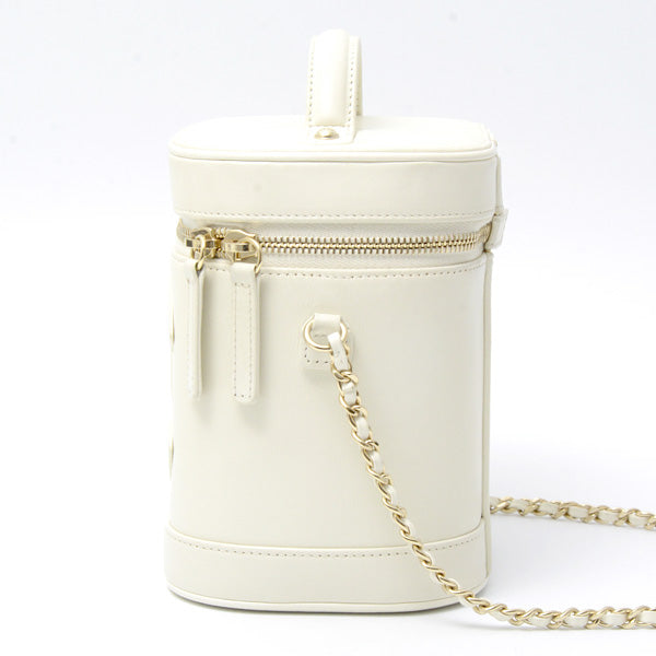 Chanel Vanity Chain Shoulder Bag White