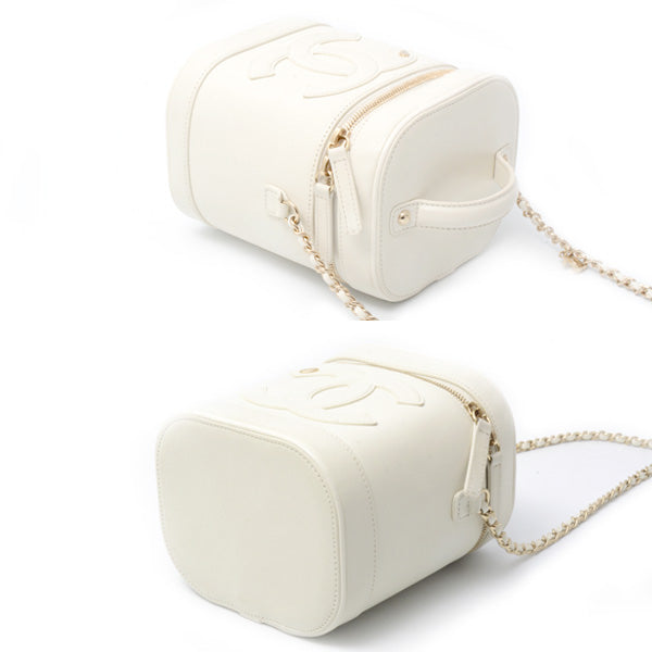 Chanel Vanity Chain Shoulder Bag White