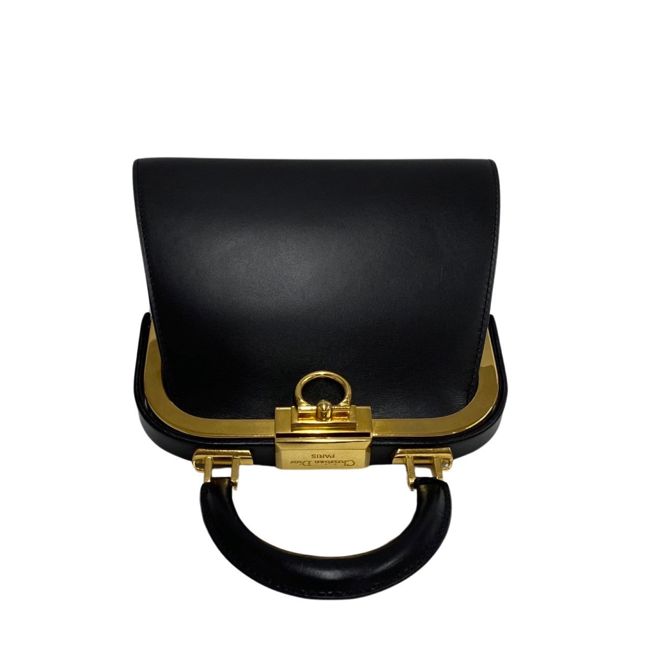 Christian Dior Leather Mini Shoulder Handbag Black