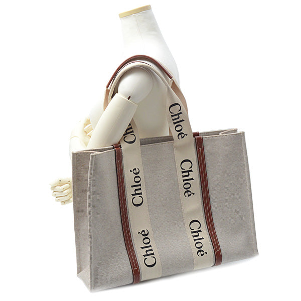 Chloe Canvas Calfskin Woody Large Tote Bag CHC22AS382I2690U