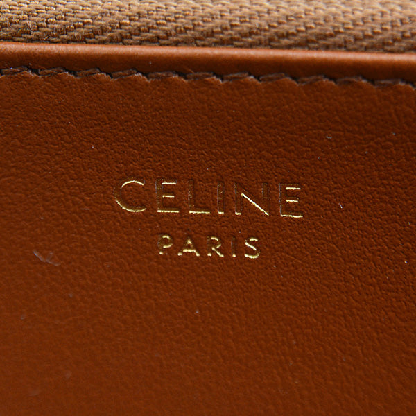 Celine Canvas Leather Triomphe Zip Wallet 10L732FAZ