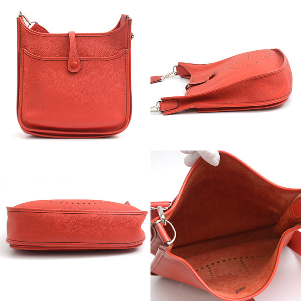 Hermes Evelyne II PM Clemence Shoulder Bag Red in Very Good Condition