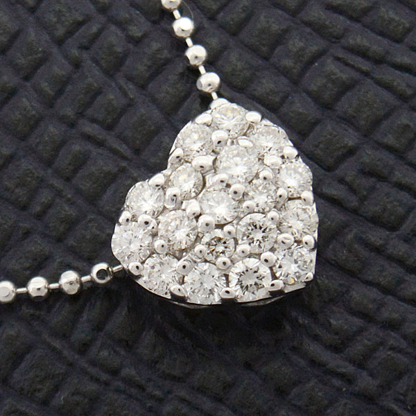 Ponte Vecchio Heart Diamond Necklace K18WG 0.30ct in Great Condition