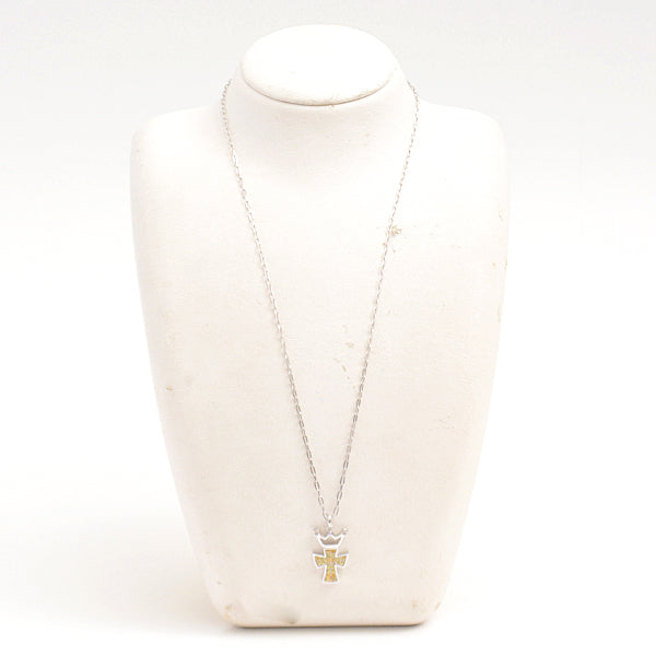 GaGa MILANO Yellow Sapphire Cross Necklace K18WG White Gold