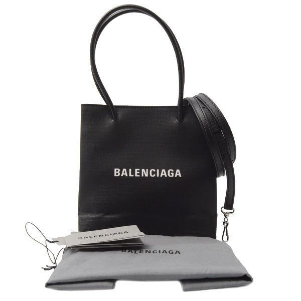 Balenciaga Leather Shopping Tote XXS Black 2WAY 572411