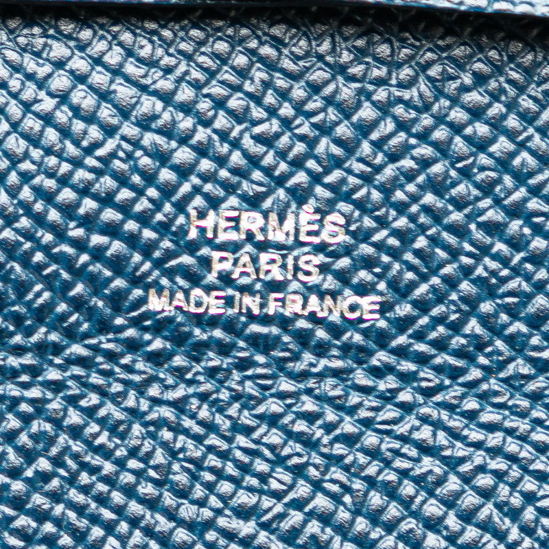 Hermes Bastia Coin Case Navy Epsom Leather in Great Condition