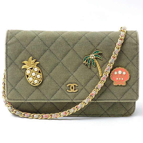 Chanel Canvas Cruise Line Cuba Chain Shoulder Bag