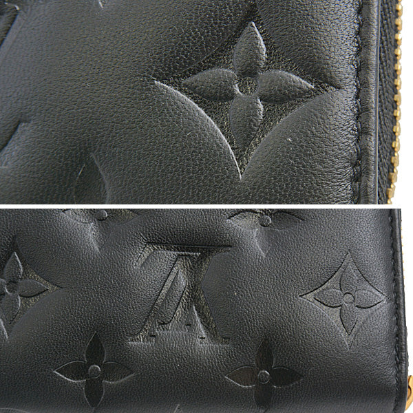 Louis Vuitton Monogram Lamb Leather Zippy Wallet LV Circle Noir M81510