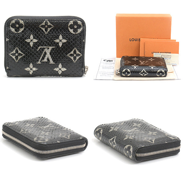 Louis Vuitton Python Leather Monogram Exotic Zippy Coin Purse N97059 in Very Good Condition