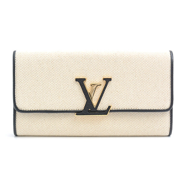 Louis Vuitton Canvas Leather Capucines Long Wallet M81305