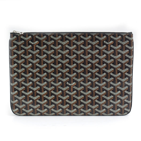 Goyard Sena MM Clutch Bag Black PVC in Great Condition