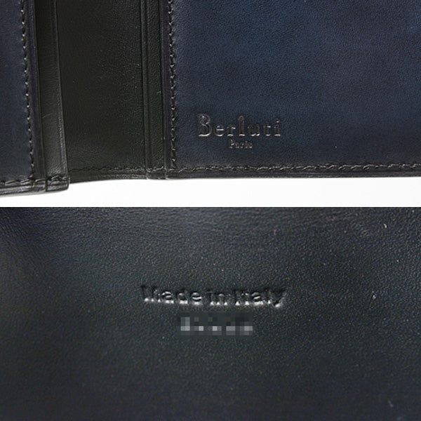 Berluti Leather Espace Scritto Bifold Long Wallet