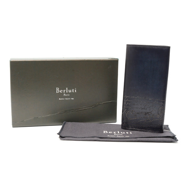 Berluti Leather Espace Scritto Bifold Long Wallet